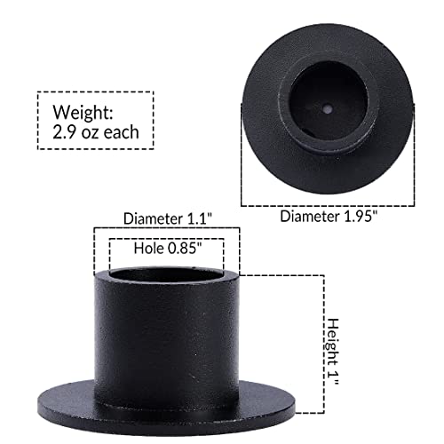 2PCS Black Taper Candle Holders, Matte Iron Candlestick Holders Centerpieces for Home Decoration, Wedding Anniversary, Party, Housewarming Gifts. - size: Round