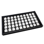 Ikee Design 2 Pcs Set Black Earring Display Tray with 50 Earring Cards Organizer, Jewelry Tray Display for Stud Earring Collection, 100pcs Earring Puffy Cards, 14 3/4W x 8 1/4D x 1H in, White, Black - color: Small Earring Card