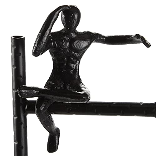 Deco 79 Black Metal Contemporary Sculpture, Geometric,5" L x 9" W x 27" H - size: 5"L x 9"W x 27"H
