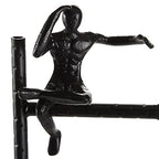 Deco 79 Black Metal Contemporary Sculpture, Geometric,5" L x 9" W x 27" H - size: 5"L x 9"W x 27"H