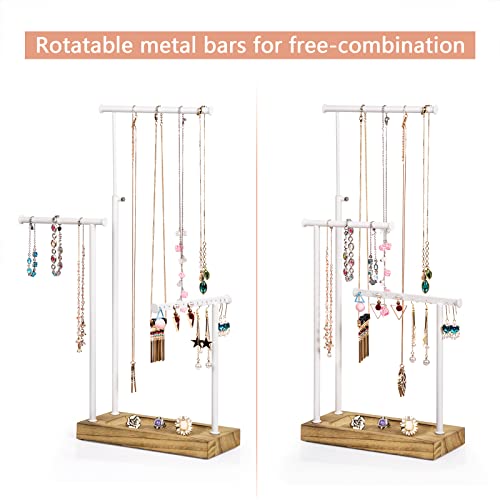 SRIWATANA Jewelry Organizer Display Extra Tall Necklace Holder 3 Tier Jewelry Tree Stand, Gift Idea (Carbonized Black & White) - color: carbonized black and white