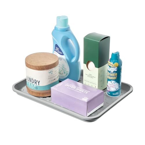 iDesign Waterproof Under Sink Tray for Kitchen, Bathroom, or Laundry Room - Set of 2 - Gray - color: Gray