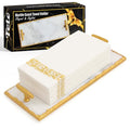 Guest Towel Holder Tray for Bathroom - Premium Marble Tray with Gold Rim - Bathroom Hand Towel Tray, The Perfect Vanity Tray for Bathroom. Ideal Valentines Day Gift. - color: Gold Rim