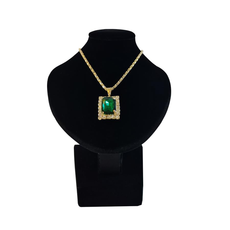 Portrait Jewelry Stand Pendant Jewelry Display Stand Wooden Portrait Neck Model Necklace Holder Stand for Selling - color: Black