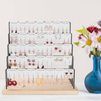 Earring Display Stand for Selling, Earring Rack Display Holder with 40 Earring Cards, 5 Tiers Jewelry Display for Vendors