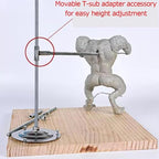 iDili Adjustable Clay Sculpture Armature Stand - Heavy-Duty Fixation Bracket w/Reinforced Nuts & Screws for Clay Modeling, Figure Crafting, Pottery Support DIY Hand Sculpture (Stand with Base)