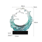 Statue Decorations Modern Minimalist Luxury Creative Decorative Item Living Room Desktop Abstract Wave Transparent Ornament Home Decor Object