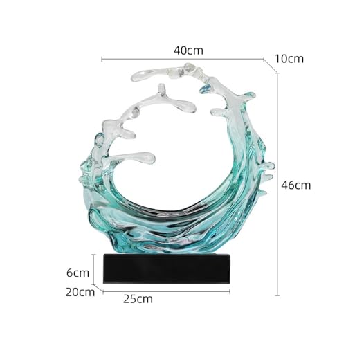 Statue Decorations Modern Minimalist Luxury Creative Decorative Item Living Room Desktop Abstract Wave Transparent Ornament Home Decor Object