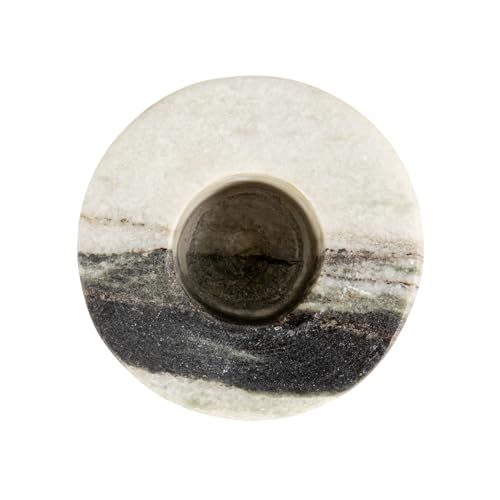 Bloomingville Marble Taper Holder, Black Mélange - size: 2" Round x 2"H