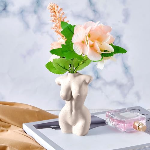 Modern Chic Body Vase - Female Form Flower Vase, White, Boho Home, Feminist Decor and Office