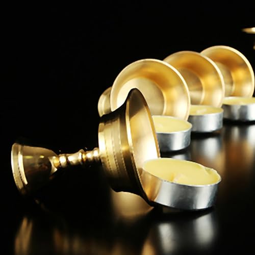 1PC Candle Holders Copper Butter Lamp Holder Long Lamp Candlestick Put Candle Copper Cup Home Decor - size: Small