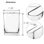 CYS EXCEL Glass Book Vase (H:12" Open:7"x2") Round Edge Oval Flower Vase Rectangular Wedding Centerpiece - size: H-12" Open-7"x2"