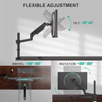 WALI Single Monitor Arm 13-33 Inch, Single Monitor Mount, Vesa Desk Mount up to 19.8lbs Single Monitor Stand with Clamp, VESA 75x75mm or 100x100mm Compatibility(GSDM001), Black - size: 13"-33", style: Single Arm