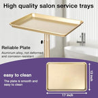 Salon Tray, Champagne Gold Salon Rolling Tray with Adjustable Height, Hair Stylist Tray, Suitable for Tattoo Tray and Dental Tray - color: Champagne Gold