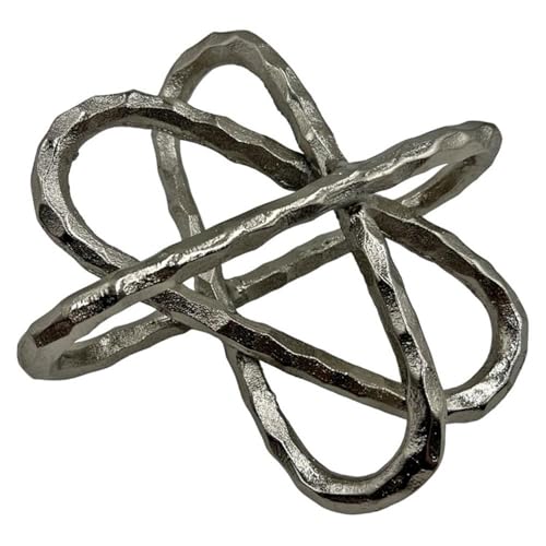 Pemberly Row 8" Wide Handmade Aluminum Decorative Abstract Sculpture, Nickel Finish, Contemporary Lightweight Design for Living Room, Bedroom, Office Decor - color: Nickel