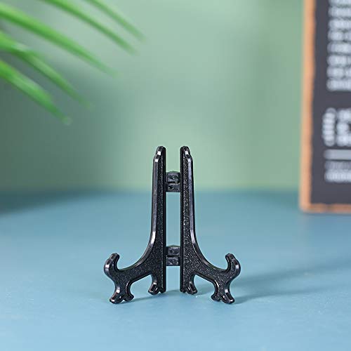 Artliving 3" Black Plastic Stand Cookie Holder Display Stand Place Card Holder Display Easels at Weddings, Birthday Party(24 Pack) - color: Black, size: 3inch(24piece)