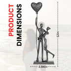 Handcrafted Iron Couple Sculpture - Metal Sculpture Art Modern Home Decor Bronze Love Statues and Sculptures Romantic Figurines Metal Statues for Home Decor - style: Holding balloons