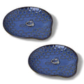 GDCZ Ceramic Jewelry Tray Set of 2, Personalized Trinket Dish with Pattern, Ring Dish, for Rings Earrings Necklaces Bracelet Watch Keys, Perfect for Gifts for Women (Blue) - color: Blue