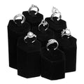 MOOCA Jewelry Ring Stand Holder Display Set, Ring Holders for Jewelry Storage Organizer Stand Pedestals Display 7 Pcs Set, Black Velvet - color: Black Velvet