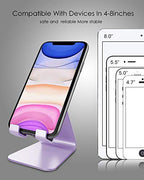 CreaDream Cell Phone Stand, Cradle, Holder,Aluminum Desktop Stand Compatible with Switch, All Smart Phone, iPhone 17 16 Pro Xs Max Xr X Se 8 7 6 6s Plus SE 5 5s-Purple - color: Purple
