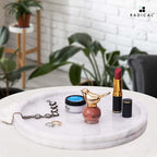 Radicaln Marble Serving Tray 10" Inches White Handmade Round Tray for Party Modern Fruit and Serving Bowl for Entertaining, Candle Dish and Plate for Kitchen