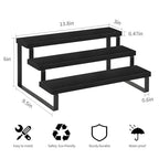 YINMIT Wooden Display Riser Stand, Tiered Perfume and Cologne Organizer Stand, 3 Tier Spice Rack Organizer, Rustic Display Shelf for Candles (3 Tier,Black) - color: 3 Tier,Black