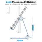 OMOTON Foldable Cell Phone Stand, C4 Portable Aluminum Phone Holder, Adjustable Phone Dock Cradle Compatible with iPhone 17/16/15 Pro Max Air, Samsung Galaxy, Small Tablets, Smart Phones, Light Blue - color: Light Blue