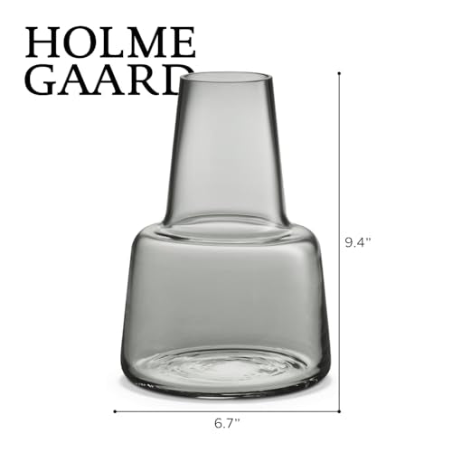 Holmegaard Flora Vase by Louise Campbell | Mouth-Blown Glass | Smoke | 9.4 Inch