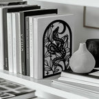 Peacoblue Metal Bookends for Shelves, Modern Decorative Heavy Duty Study Book Support Stoppers for Office, Desk, Shelf, Room 5.3"x4.3"x7.9" Cast Iron Simple Bookends, 1 Pair (Bohemia Snake and Flower) - style: Bohemia Snake and Flower