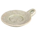 Creative Co-Op Hand-Carved Marble Dish with Handle, Beige - color: Beige, size: 7.5" x 6"