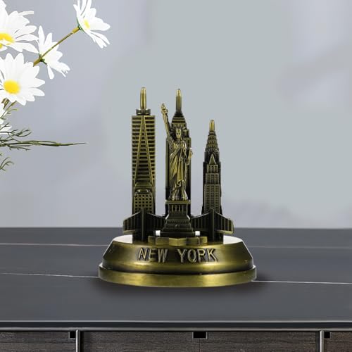 VILLCASE New York Landmark Architecture Model 3.34 Inch Metal Statue Home Decor Accent for Office Desk and Living Room