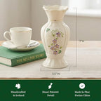 Belleek Irish Flax Vase - White Flower Vase Handcrafted Fine Parian China Irish Decor, 3.5" W x 7" H - size: 7-Inch