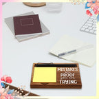 FOUGSTA Mental Health Office Gifts for Women, Psychologist Gift, School Counselor Desk Decor, Office Gifts for Therapy, Wooden Notepad Pen Holder With Appreciation Quotes,16.5 x 12 x 1.5 cm,XXN24 - style: Mistakes