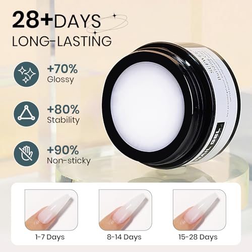 White 3D Molding Gel for Nails Art Non-Stick Hand Solid Builder Gel Hard Nails for Extension Carving Sculpting Beauty Charms for Beignner and Salon DIY - color: White&White