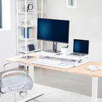 VIVO Desk Converter 32 inch Height Adjustable, MDF Wood Sit to Stand Riser, White, DESK-V000SW - color: White, size: 32"