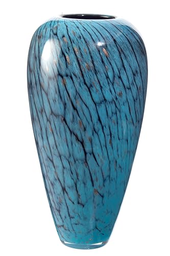 Hand Blown Glass Vase, 13.7 Inch Large Colored Decorative Vase for Home Decor, Ideal for Living Room, Dining Table, Office, Fireplace Mantel, Shelf Display & Wedding Centerpieces