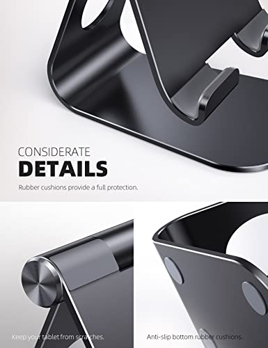 Lamicall Tablet Stand Adjustable, Tablet Stand : Desktop Stands Holder Gifts Compatible with Tablets Such as iPad 2018 Pro 9.7, 10.5, Air Mini 4 3 2, Kindle, iPhone 17 Max, E-Reader (4-13'')- Black - color: Black