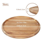 YANGQIHOME Round Wood Tray, Acacia Wooden Serving Tray, Serving Platter, Appetizer Charcuterie Board, Tray Organizer for Kitchen/Countertop, 13.8 x 13.8 x 0.8 inch - size: 13.8"