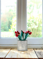 Serene Spaces Living Antique Silver Hobnail Vase, Medium - Beautiful Mercury Glass in a Vase, Use for Weddings, Parties, Events, Home Decor, 5" in Diameter & 5" Tall (Pack of 1)