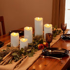 Raycare 3"x4"6" 8" Outdoor Waterproof Flameless Candles, Battery Operated LED Candles with Remote Control and Timer, Electric Fake Plastic Pillar Candles, Ivory White, Set of 3 - color: D3"xH4"6"8"-Ivory White