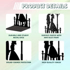 Peacoblue Metal Bookends for Shelves, Modern Decorative Heavy Duty Study Book Support Stoppers for Office, Desk, Shelf, Room 5.3"x4.3"x7.9" Cast Iron Bookends, 1 Pair (Men and Women Under Streetlight) - style: Men and Women Under Streetlight