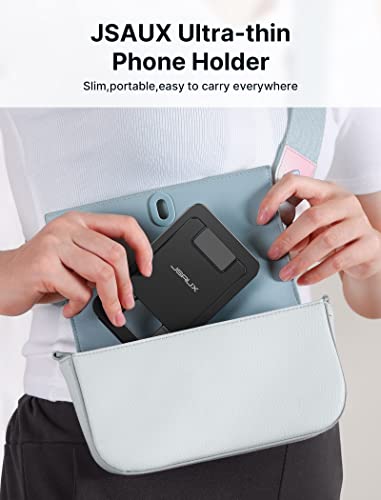 JSAUX Cell Phone Stand, Foldable Aluminum Adjustable Phone Holder for Desk Portable Travel Essentials Office Accessories for iPhone 17 16 15 14 13 Pro Max Samsung S25 S24 S23 Ultra Kindle-Black - color: Black, size: 1-PACK