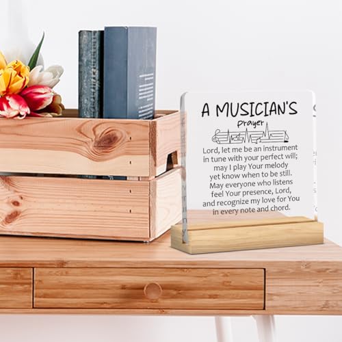Music Lover Gift Musicians Gifts Graduation Gifts for Music Teacher Music Lover Office Home Desk Shelf Decor Acrylic Sign