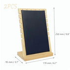 Necklace Jewelry Display Stand with Leather Soft Mat Bamboo Jewelry Stand Holder Organizer Jewelry Hanger Display for Necklaces - color: Black