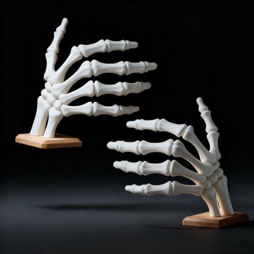 The Skeleton Hand Bookstop, Skeleton Hands for Shelf Decor, Decorative Bookends for Shelves, Skeleton Bones for Book Stopper, Bookends Skeletons for Halloween (White, 2pcs) - size: 2pcs