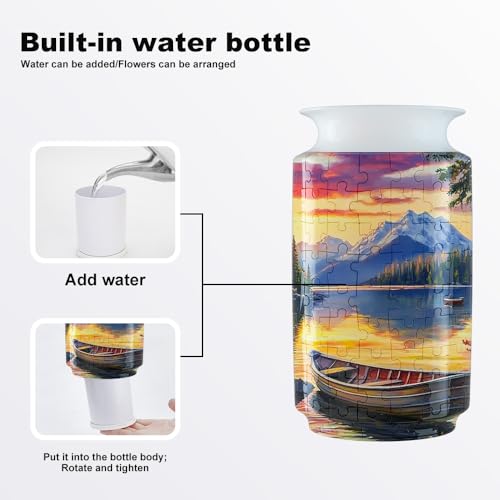 3D Puzzle Vase Unique Flower Vase for Adults Made by 162 Crved Plastic Puzzle, Relax Puzzles for Adults, DIY Jigsaw Creative Gift for Parents & Housewarming - color: Ship