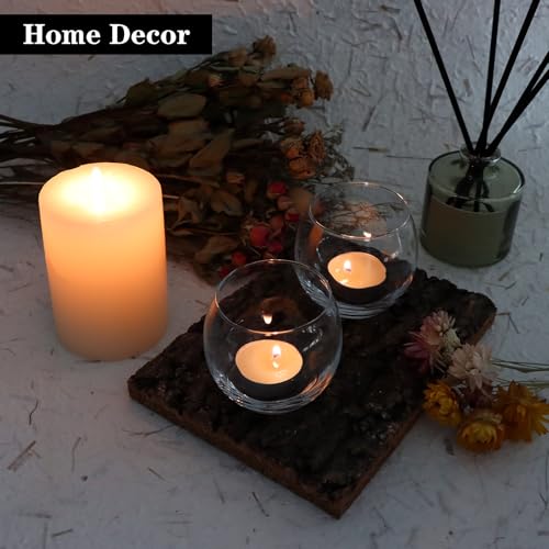 PINIWON Set of 12 Clear Glass Tealight Candle Holder, 2.6'' H x 3.1'' W, Round Votive Candle Holders Bulk, Small Bowl Candle Holder for Wedding Table Centerpiece Home Decor - size: Medium
