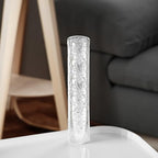 WGVI Hurricane Candle Holder Sleeve, W: 2.5", Ht: 14", Silver Speckled Glass Cylinder Open Both Ends, Chimney Tube Shade, 1 Piece - size: 2.5x14"H
