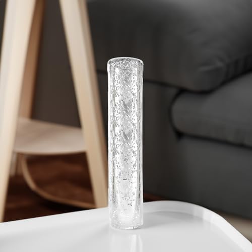 WGVI Hurricane Candle Holder Sleeve, W: 2.5", Ht: 14", Silver Speckled Glass Cylinder Open Both Ends, Chimney Tube Shade, 1 Piece - size: 2.5x14"H