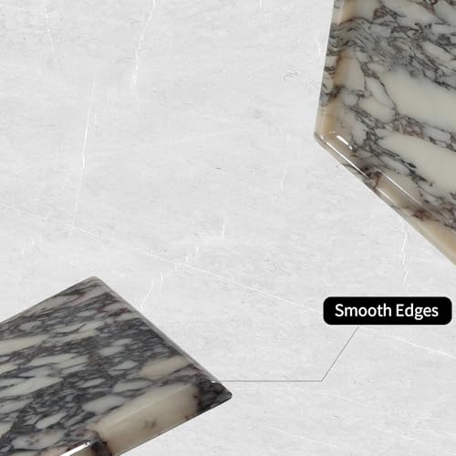 Natural Marble Decor Tray - Hand-Polished Luxury Organizer for Vanity, Bathroom | Cosmetics Perfume Jewelry Display Tray (Caracata Violet Square Tray, 9.8" x 9.8" x 0.7") - color: Caracata Violet Square Tray, size: 12" x 8" x 0.7"